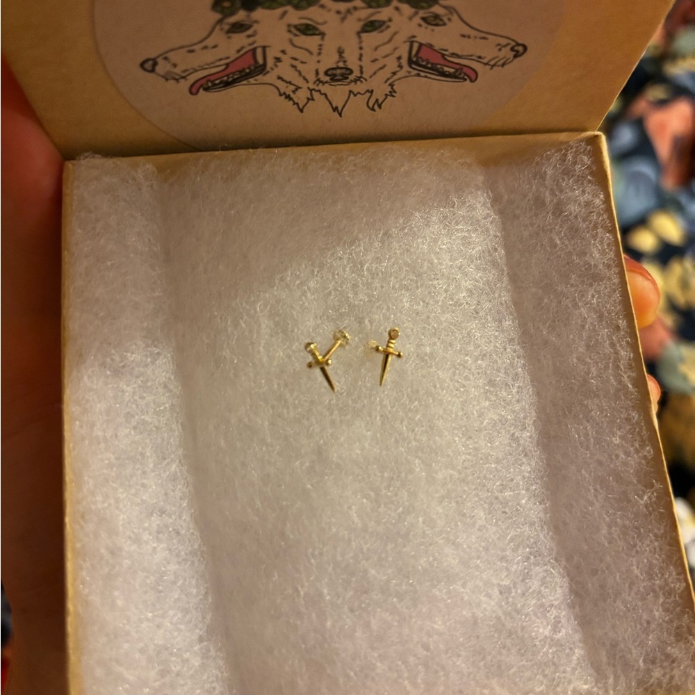 Boutique 14k Gold Dagger Earrings